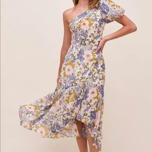 ASTR The Label Santorini One Shoulder Midi Dress
